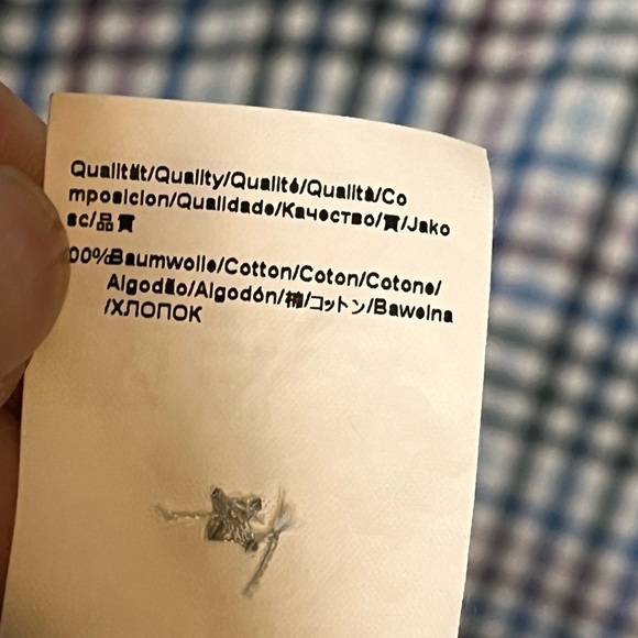 HUGO BOSS blue & purple plaid check gingham cotton button down shirt size 2XL - Picture 6 of 7